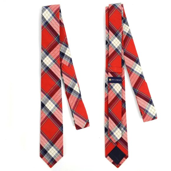 Men's Plaid Flannel 2.25" Cotton Slim Neck Tie - Picture 3 of 5